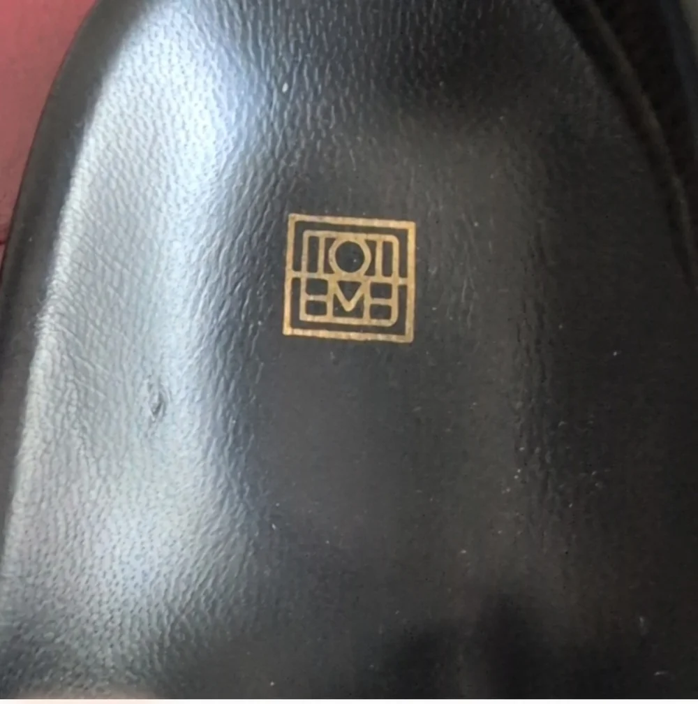 Toteme The Chunky Black Canvas Leather Flat Dad Style Sandals Women’s 40 US 9